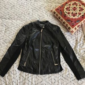 Kenneth Cole Black Faux Leather Jacket